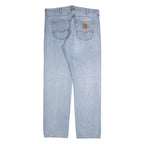 CARHARTT Mens Jeans Light Blue Regular Straight Denim W36 L34 Classic Cotton