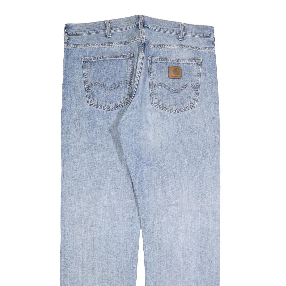 CARHARTT Mens Jeans Light Blue Regular Straight Denim W36 L34 Classic Cotton