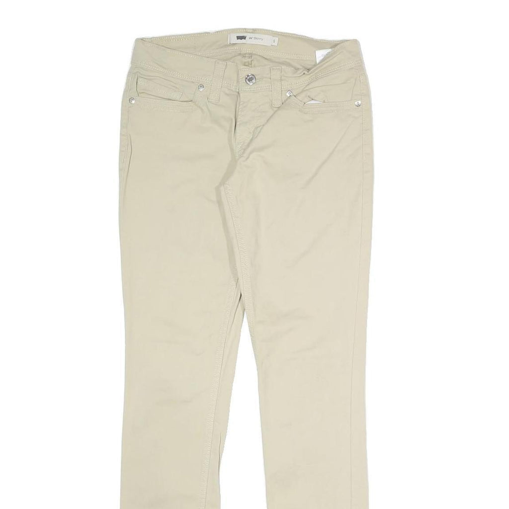 LEVI'S Womens Cotton Blend Beige Slim Skinny Trousers W28 L31 Stylish Zip