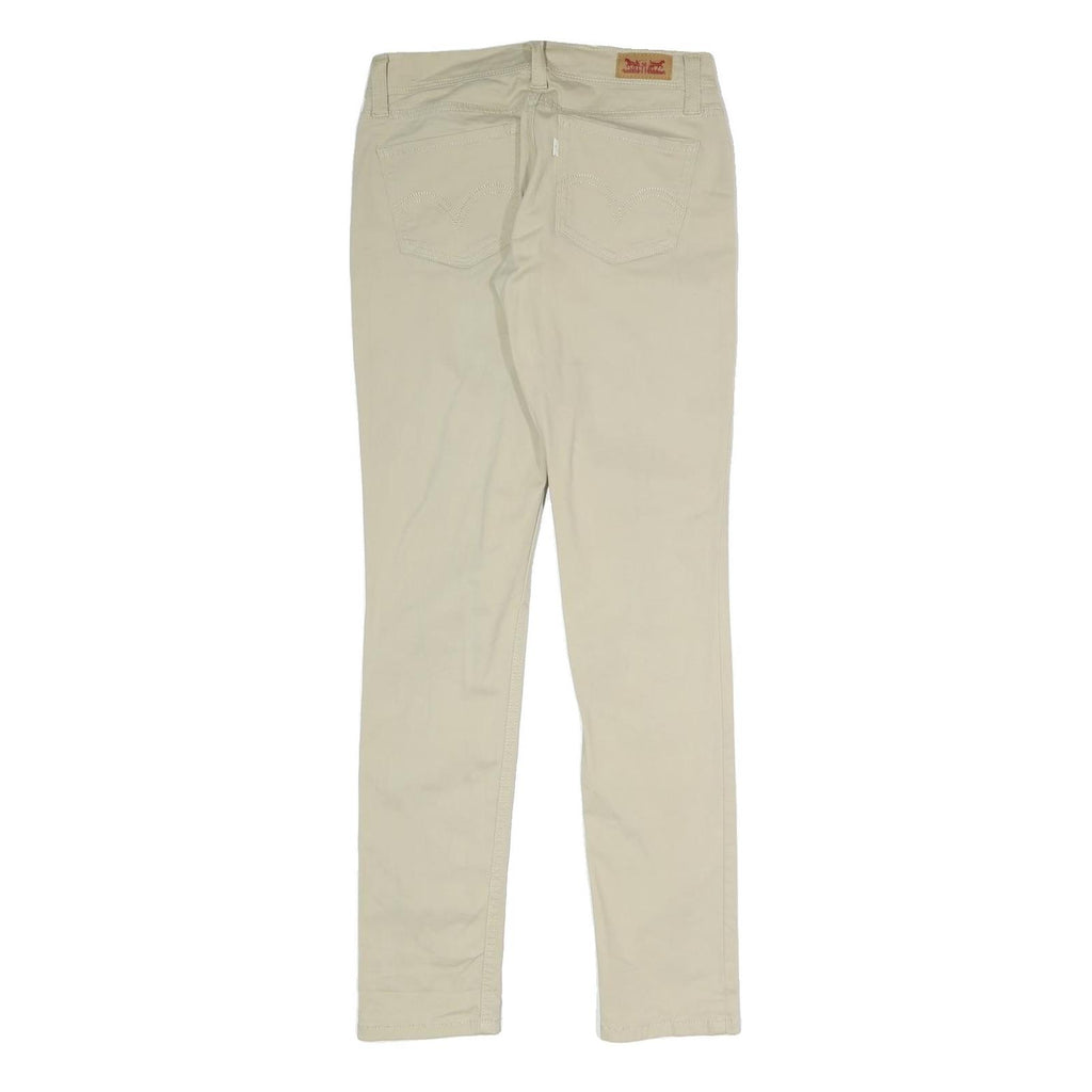 LEVI'S Womens Cotton Blend Beige Slim Skinny Trousers W28 L31 Stylish Zip