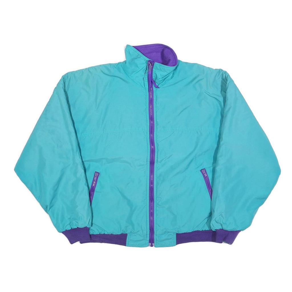 CABIN CREEK Mens Turquoise & Purple Zip Jacket L Polyester Blend Casual
