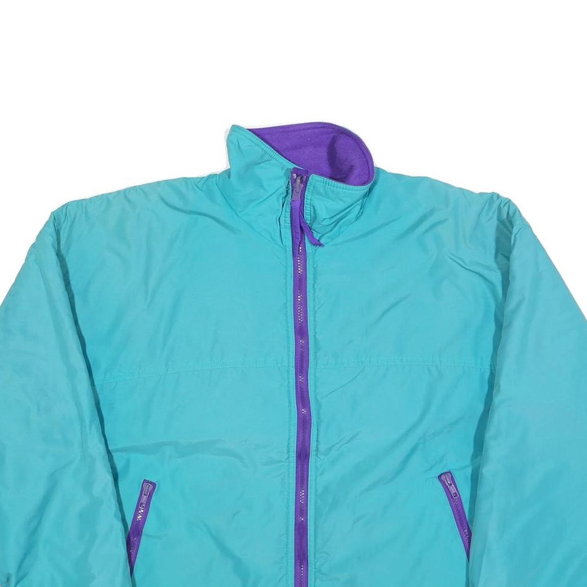 CABIN CREEK Mens Turquoise & Purple Zip Jacket L Polyester Blend Casual