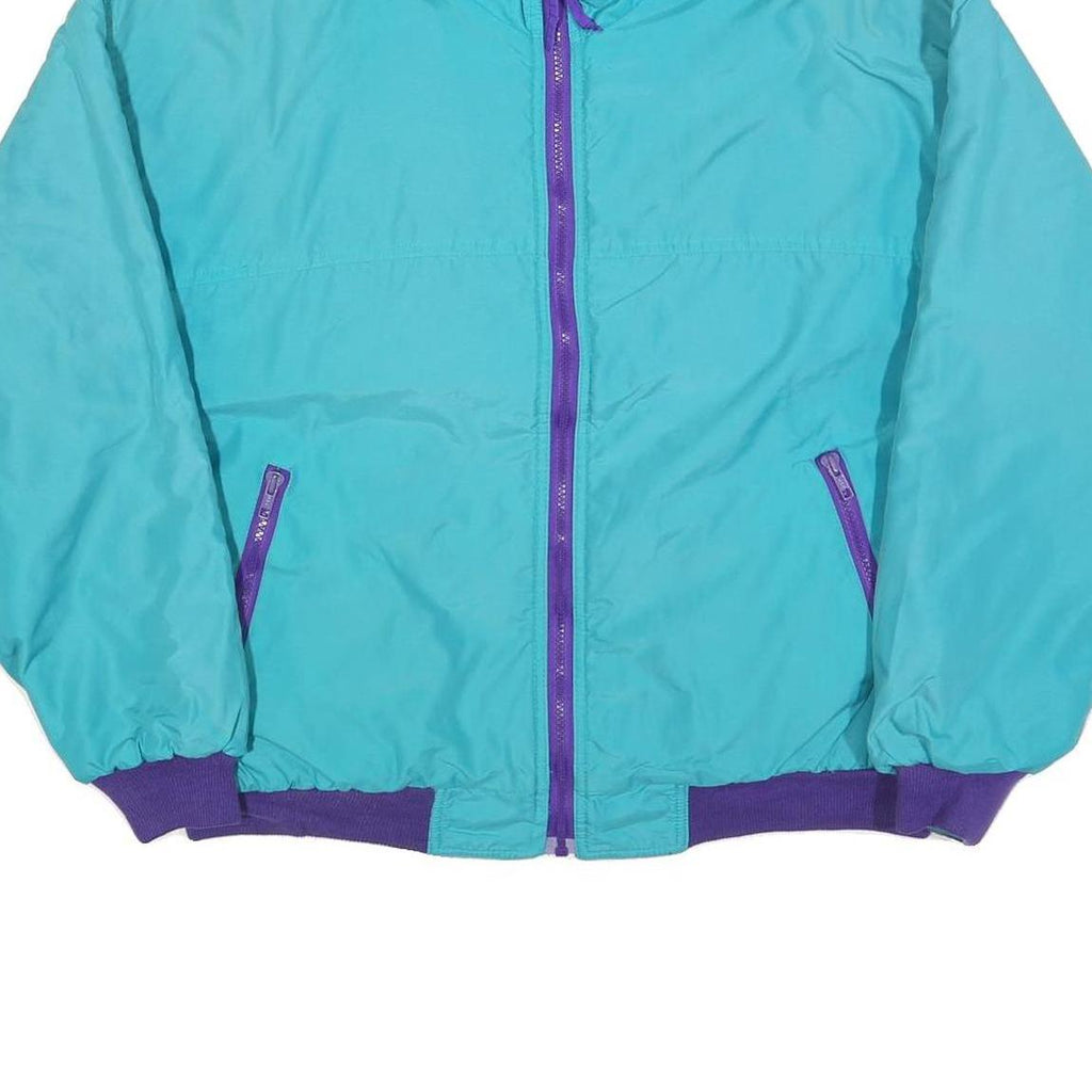 CABIN CREEK Mens Turquoise & Purple Zip Jacket L Polyester Blend Casual