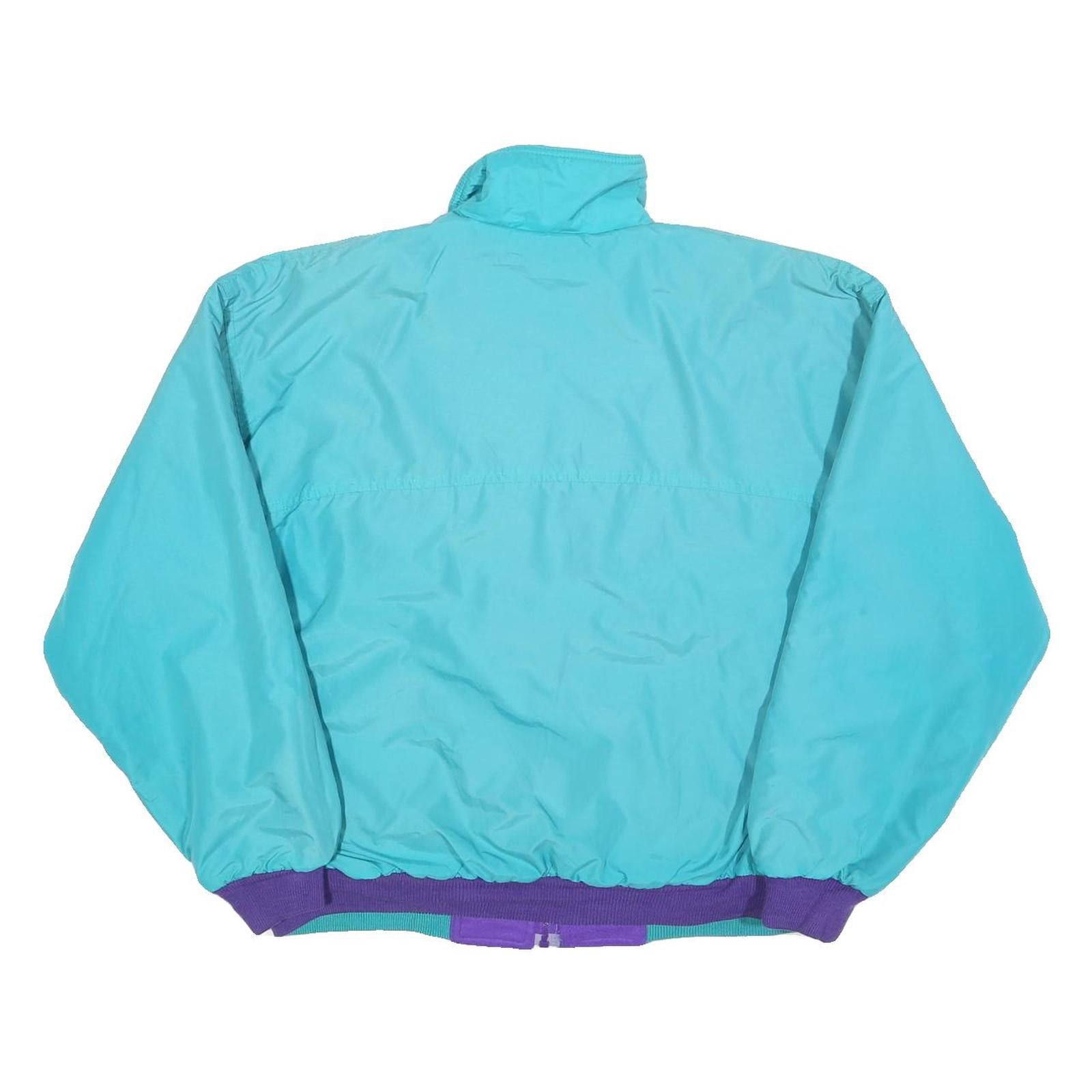 CABIN CREEK Mens Turquoise & Purple Zip Jacket L Polyester Blend Casual