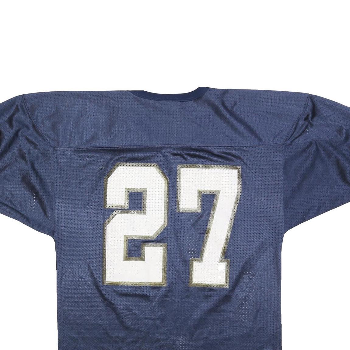 BIKE Mens Blue V-Neck Jersey L Short Sleeve Sports Number 27 Graphic Print