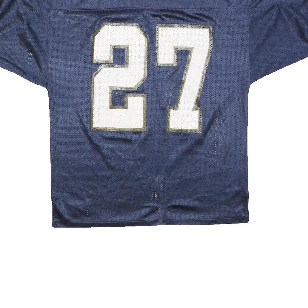 BIKE Mens Blue V-Neck Jersey L Short Sleeve Sports Number 27 Graphic Print