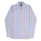 GAP Mens Blue Green & Orange Stripe Shirt S Cotton Blend Casual Smart