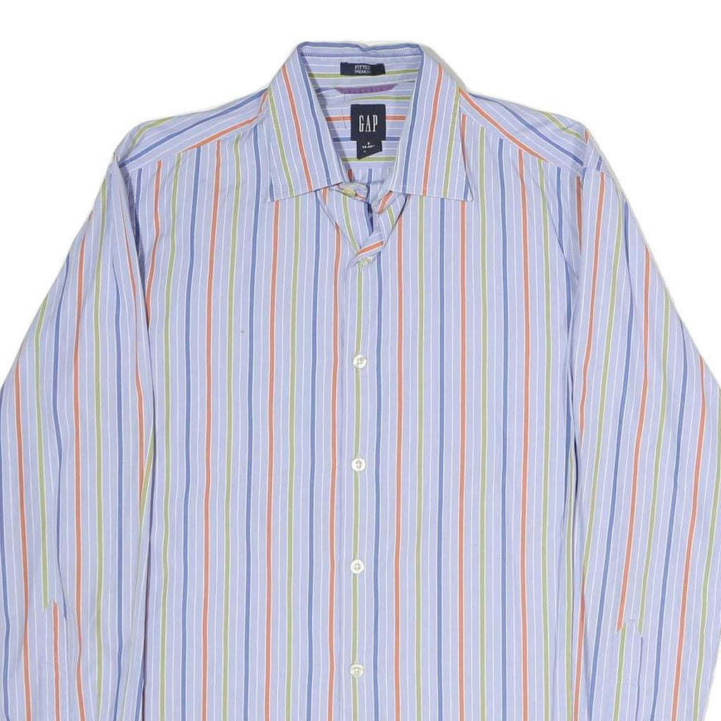 GAP Mens Blue Green & Orange Stripe Shirt S Cotton Blend Casual Smart
