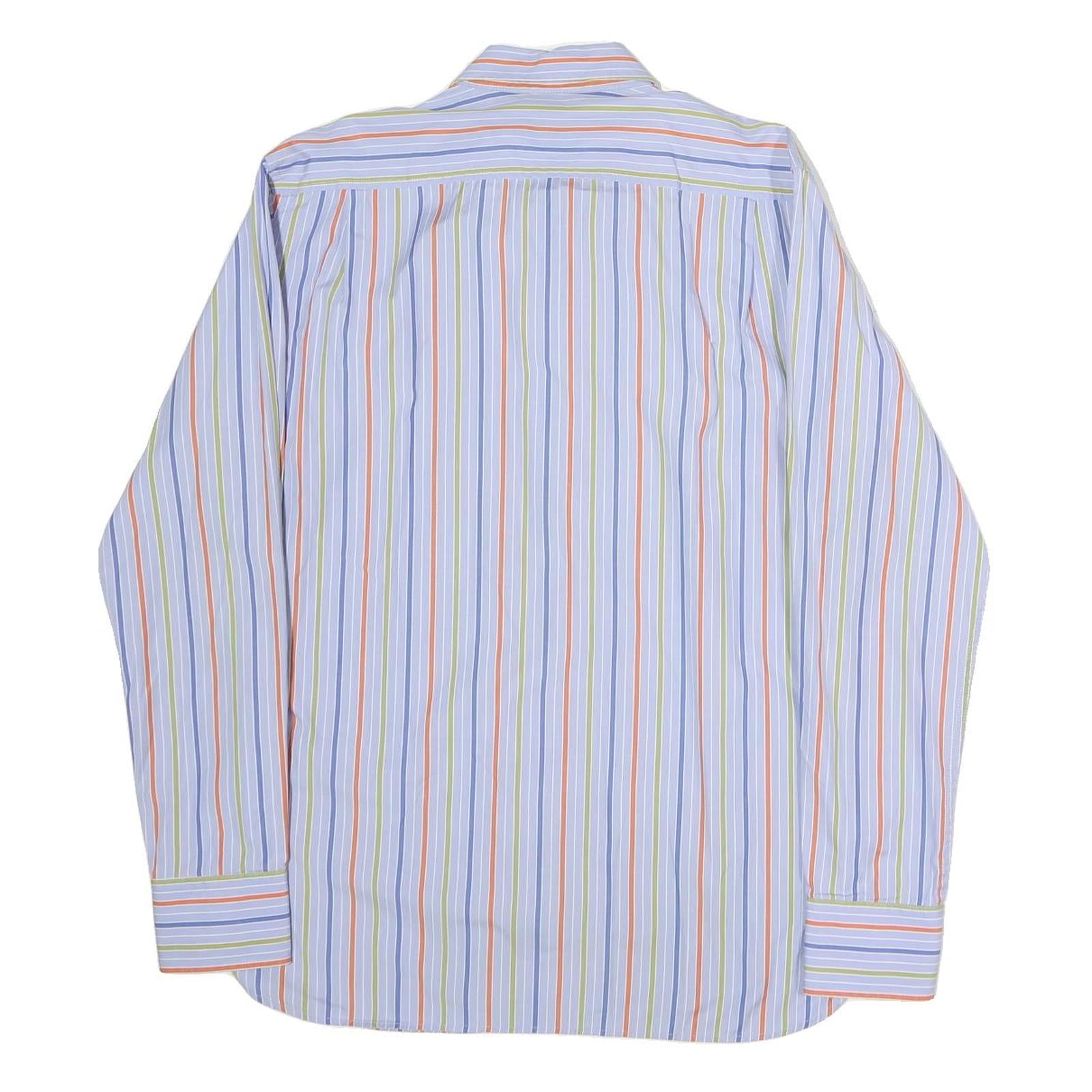 GAP Mens Blue Green & Orange Stripe Shirt S Cotton Blend Casual Smart