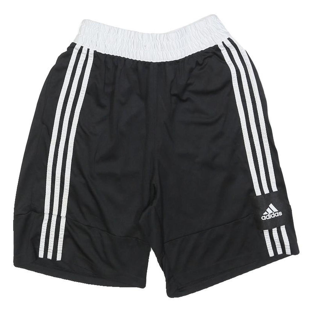 ADIDAS Mens Black Casual Sports Shorts M W26 Three Stripe Logo