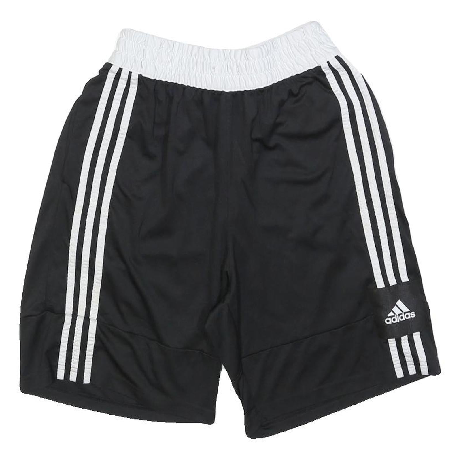 ADIDAS Mens Black Casual Sports Shorts M W26 Three Stripe Logo