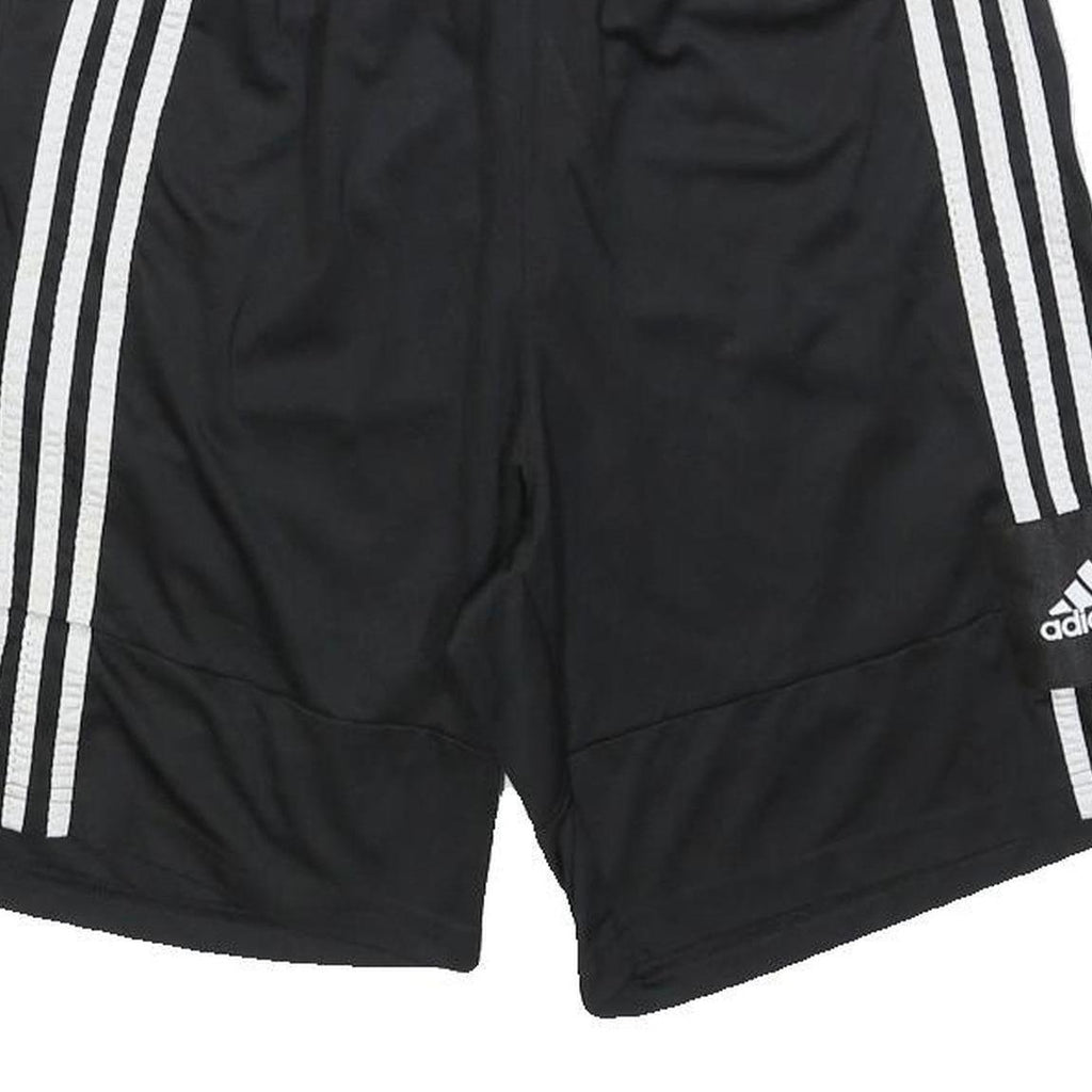 ADIDAS Mens Black Casual Sports Shorts M W26 Three Stripe Logo