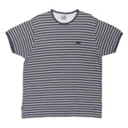 NIKE Mens Blue & White Striped T-Shirt L Short Sleeve Crew Neck Casual Wear