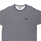 NIKE Mens Blue & White Striped T-Shirt L Short Sleeve Crew Neck Casual Wear