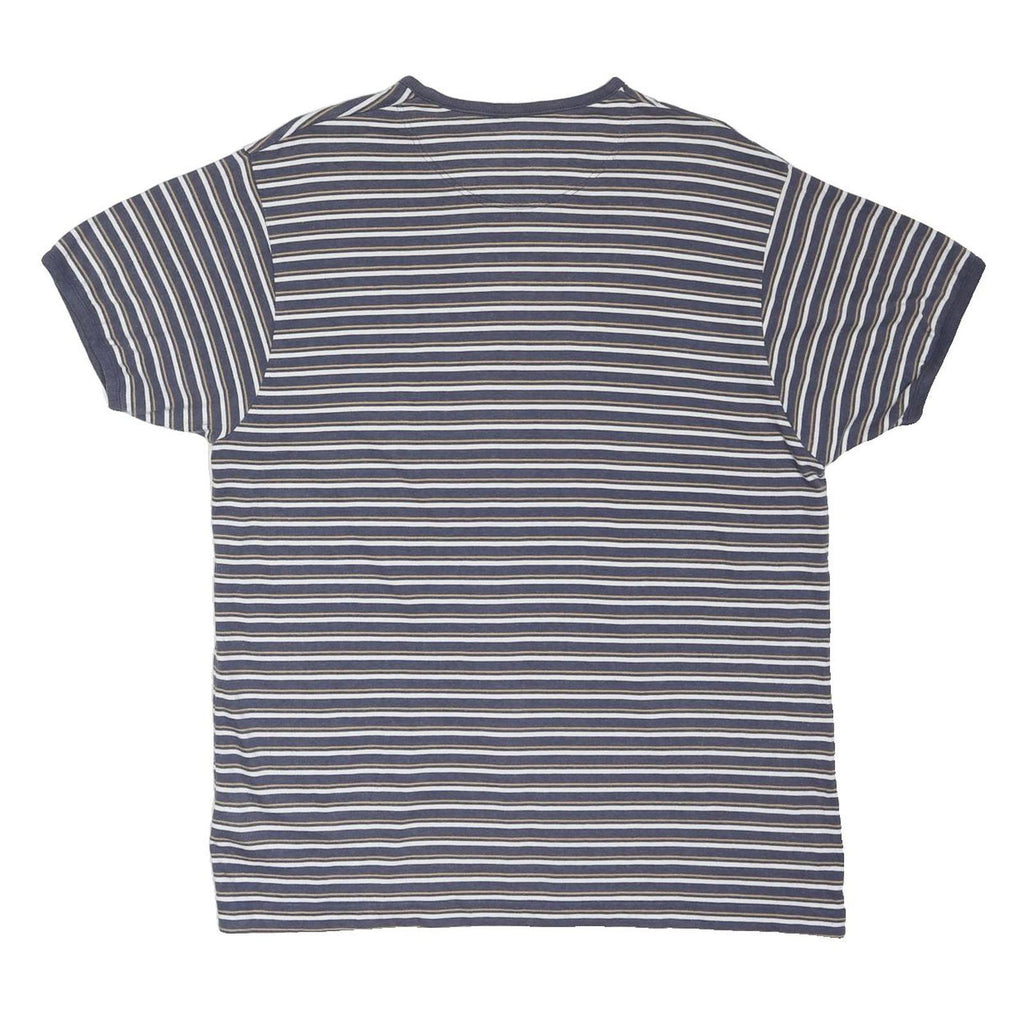 NIKE Mens Blue & White Striped T-Shirt L Short Sleeve Crew Neck Casual Wear