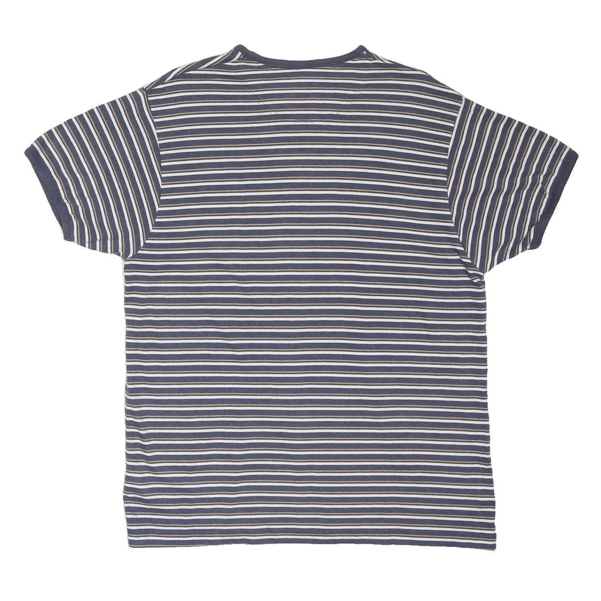 NIKE Mens Blue & White Striped T-Shirt L Short Sleeve Crew Neck Casual Wear