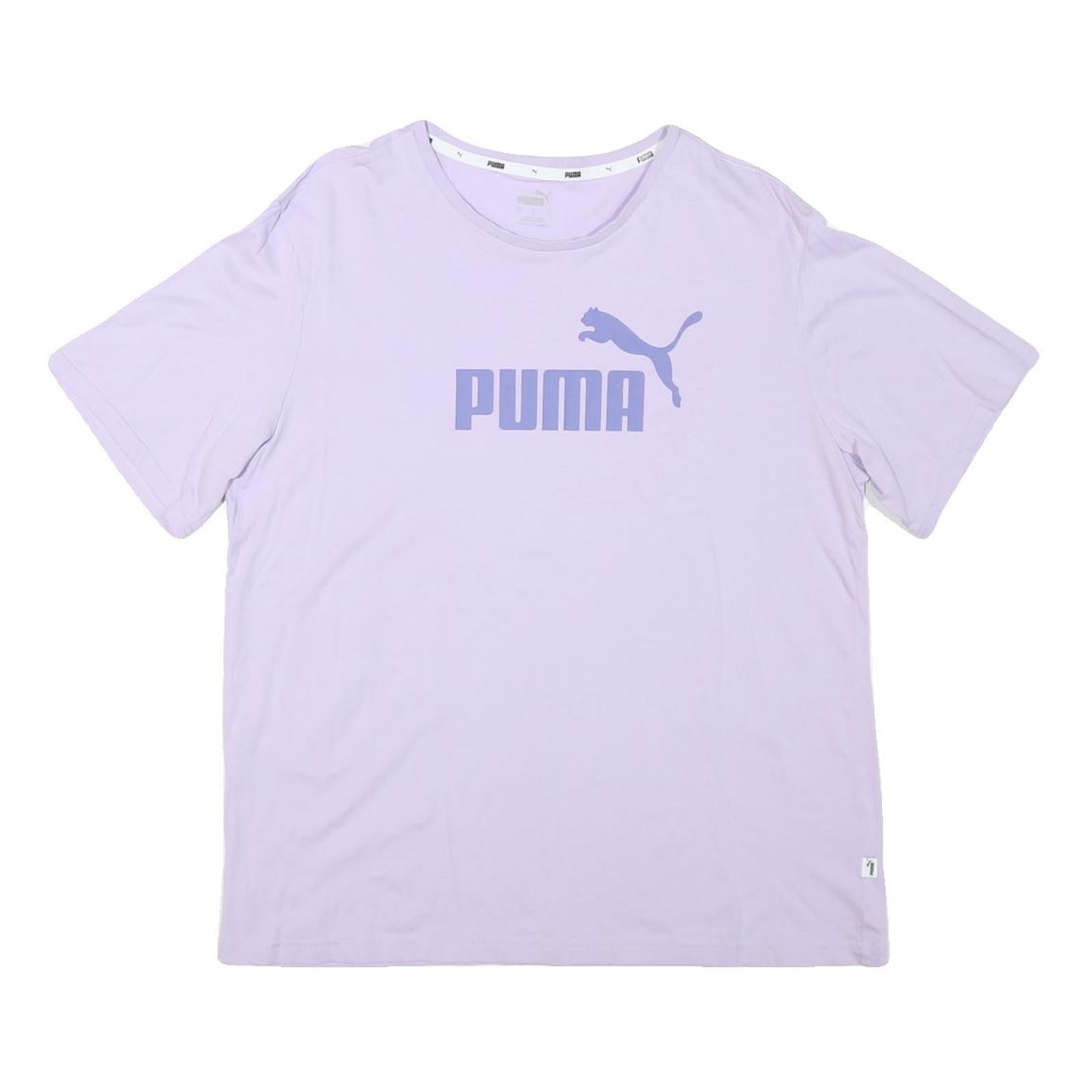 PUMA Womens Lilac T-Shirt L Short Sleeve Crew Neck Cotton Blend Sport Casual