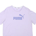 PUMA Womens Lilac T-Shirt L Short Sleeve Crew Neck Cotton Blend Sport Casual