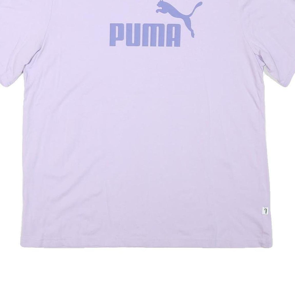 PUMA Womens Lilac T-Shirt L Short Sleeve Crew Neck Cotton Blend Sport Casual
