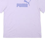 PUMA Womens Lilac T-Shirt L Short Sleeve Crew Neck Cotton Blend Sport Casual