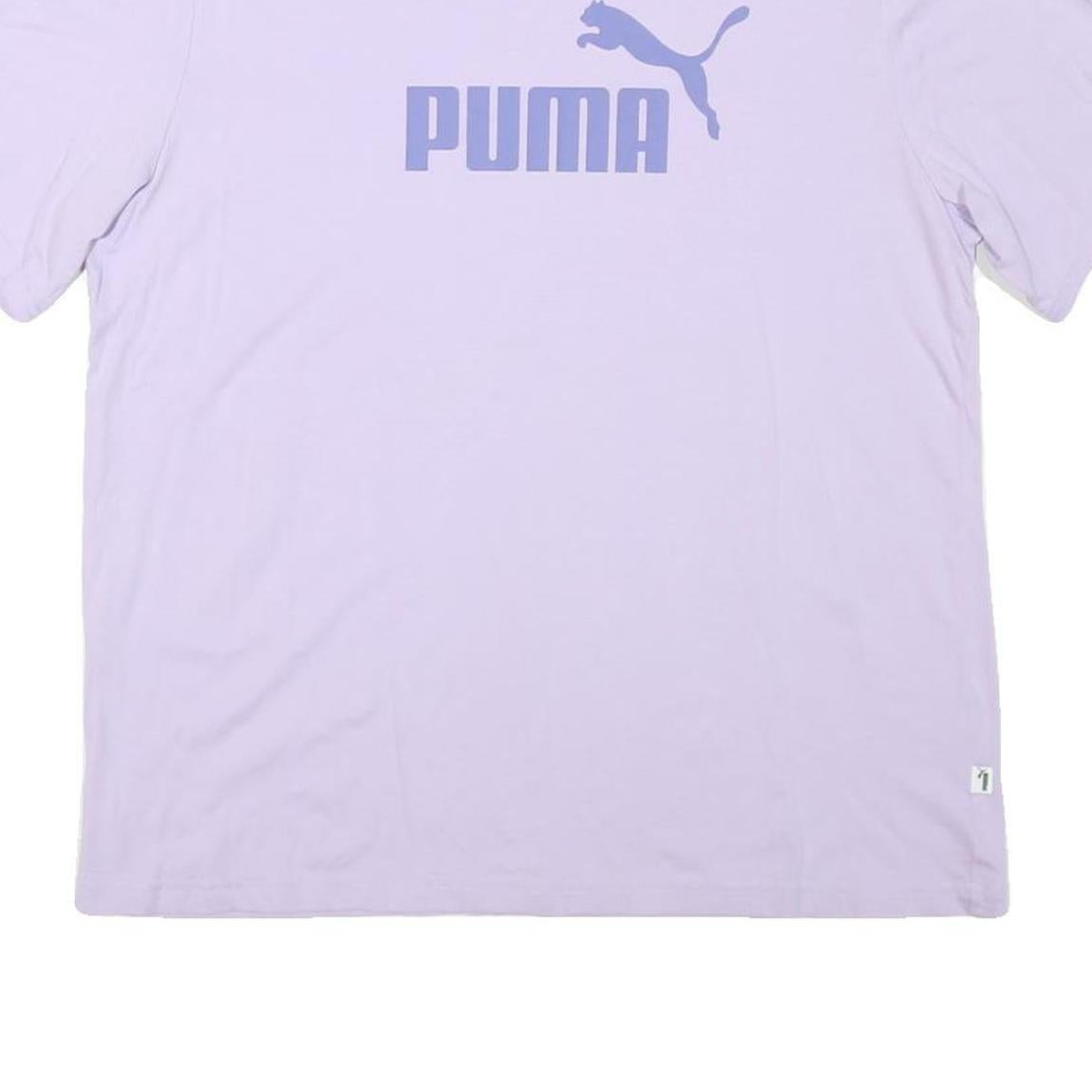 PUMA Womens Lilac T-Shirt L Short Sleeve Crew Neck Cotton Blend Sport Casual