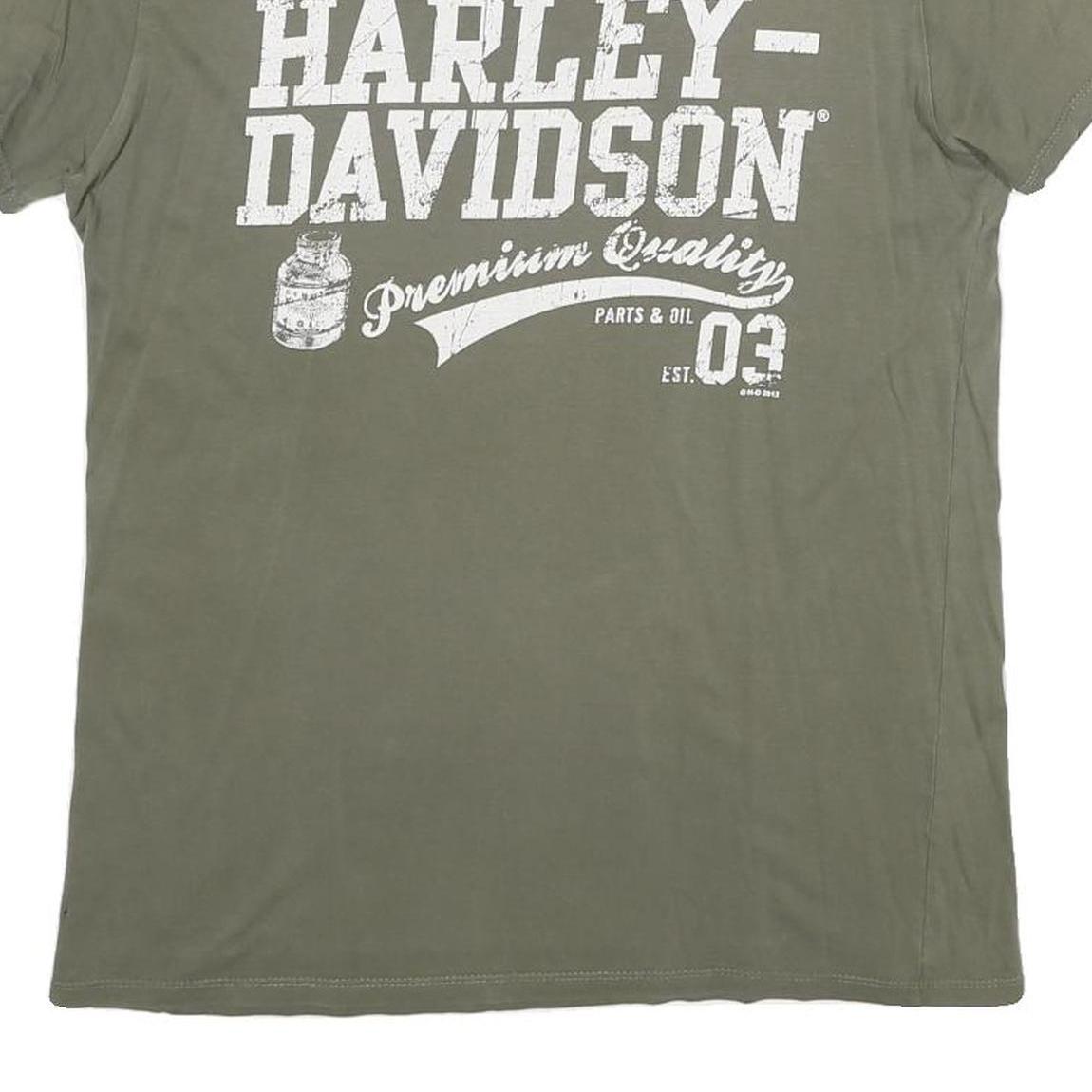 HARLEY DAVIDSON Mens Green Graphic T-Shirt M Short Sleeve Crew Neck Vintage