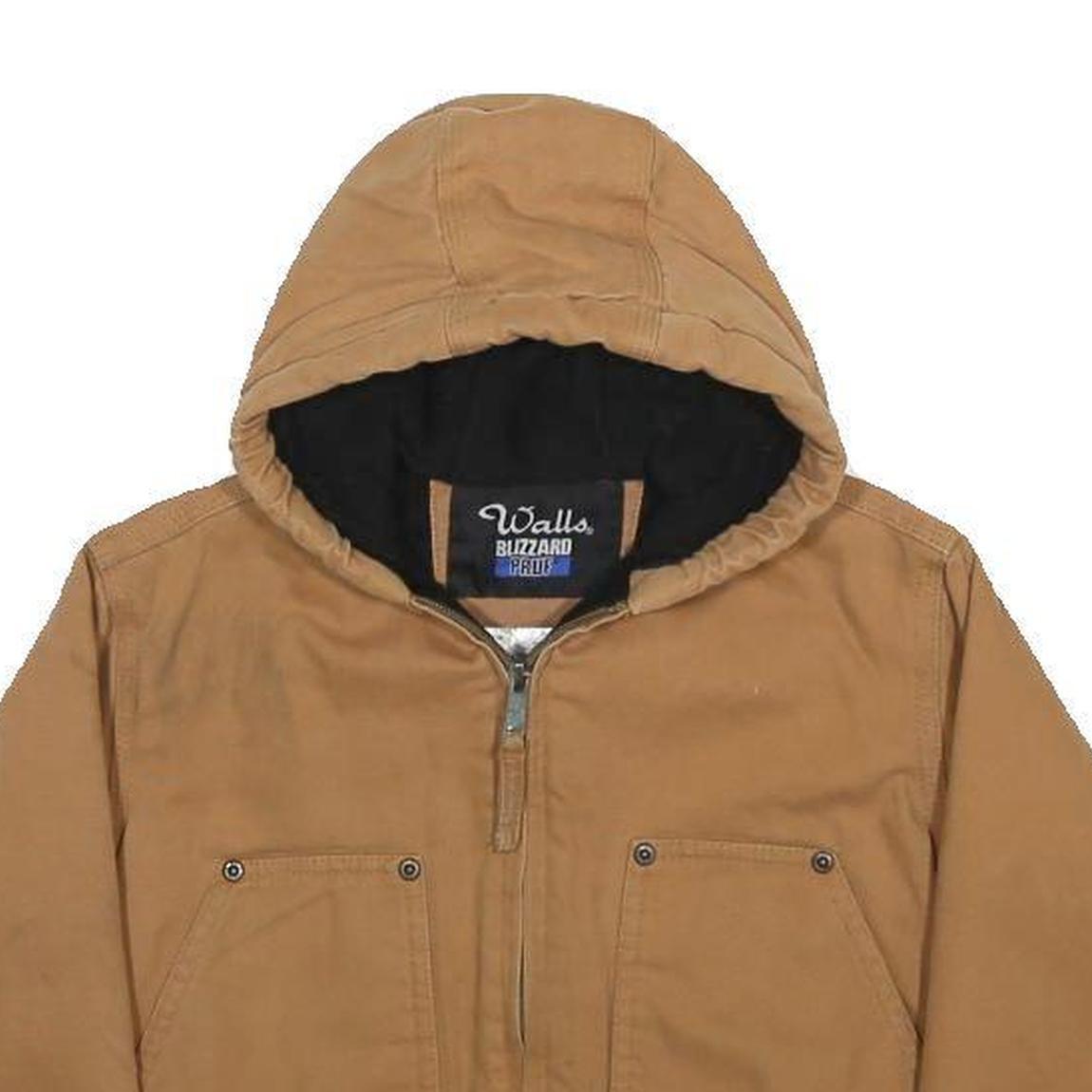 WALLS Boys Brown Hooded Cotton Zip Jacket 4-5Y Blizzard Pro Warm Casual