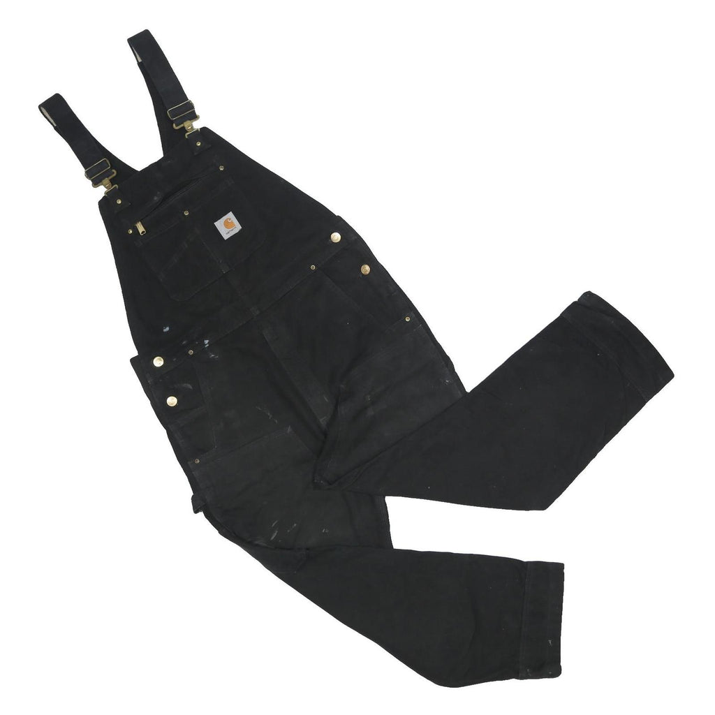 CARHARTT Mens Black Cotton Blend Dungarees Regular Fit Workwear M W34 L30