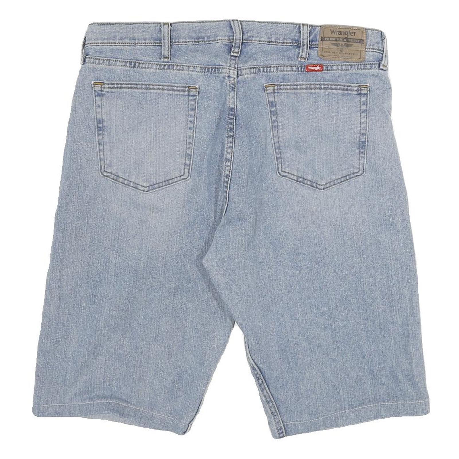 WRANGLER Mens Denim Blue Casual Shorts 2XL W35 Classic Fit Cotton Blend