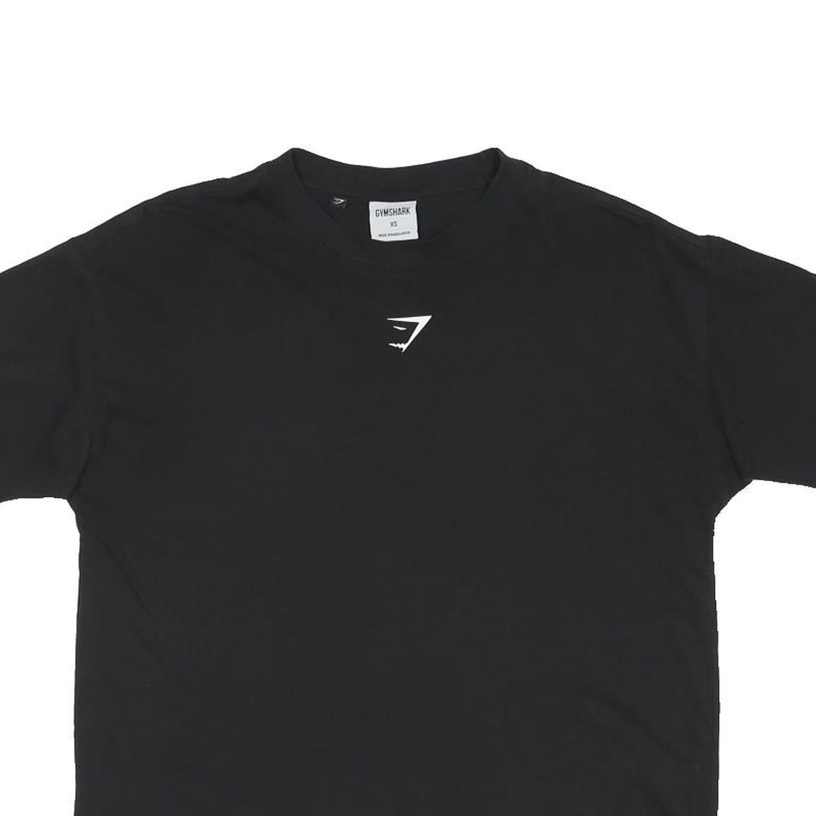 GYMSHARK Womens Black Graphic T-Shirt XS Short Sleeve Round Neck Logo Activewear