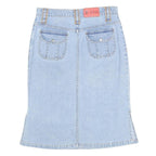 TIMES BASIC Womens Blue Denim Pencil Knee Length Cotton Blend Skirt M Casual