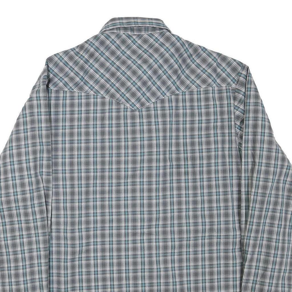 WRANGLER Mens Blue & Green Check Shirt L Western Style Casual Button Up