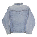 Mens Blue Cotton Denim Jacket S Button Closure Classic Fit Casual Outerwear