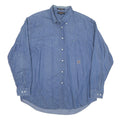 TOMMY HILFIGER Mens Blue Denim Cotton Blend Shirt XL Casual Classic Button-Down