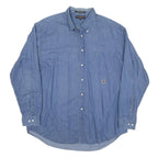 TOMMY HILFIGER Mens Blue Denim Cotton Blend Shirt XL Casual Classic Button-Down