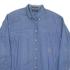 TOMMY HILFIGER Mens Blue Denim Cotton Blend Shirt XL Casual Classic Button-Down