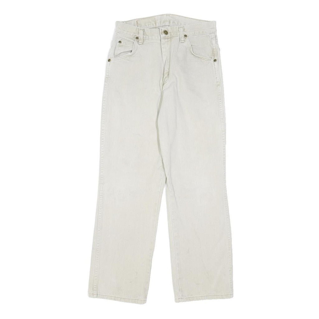 WRANGLER Boys Jeans White Classic Straight Denim W26 L27 Button Closure