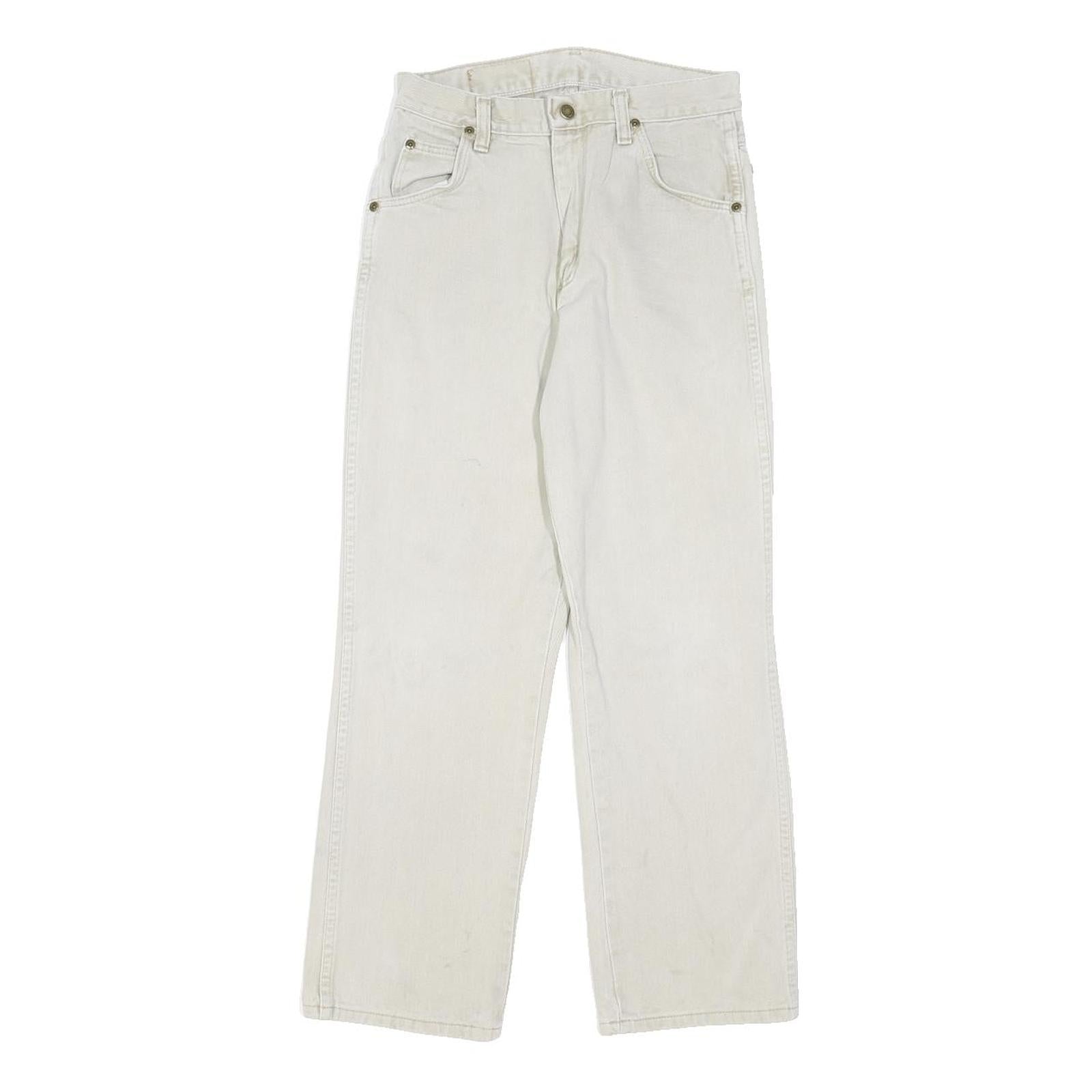 WRANGLER Boys Jeans White Classic Straight Denim W26 L27 Button Closure