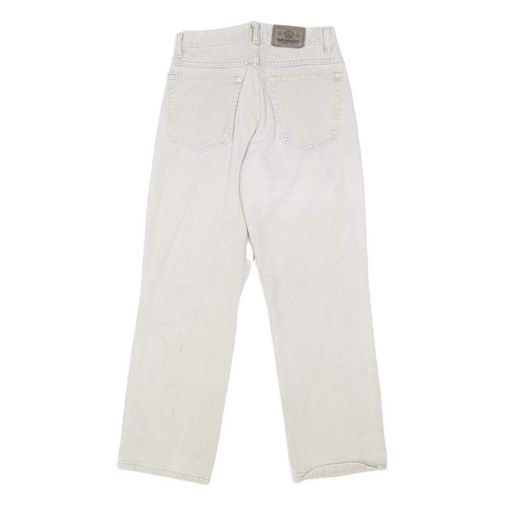 WRANGLER Boys Jeans White Classic Straight Denim W26 L27 Button Closure