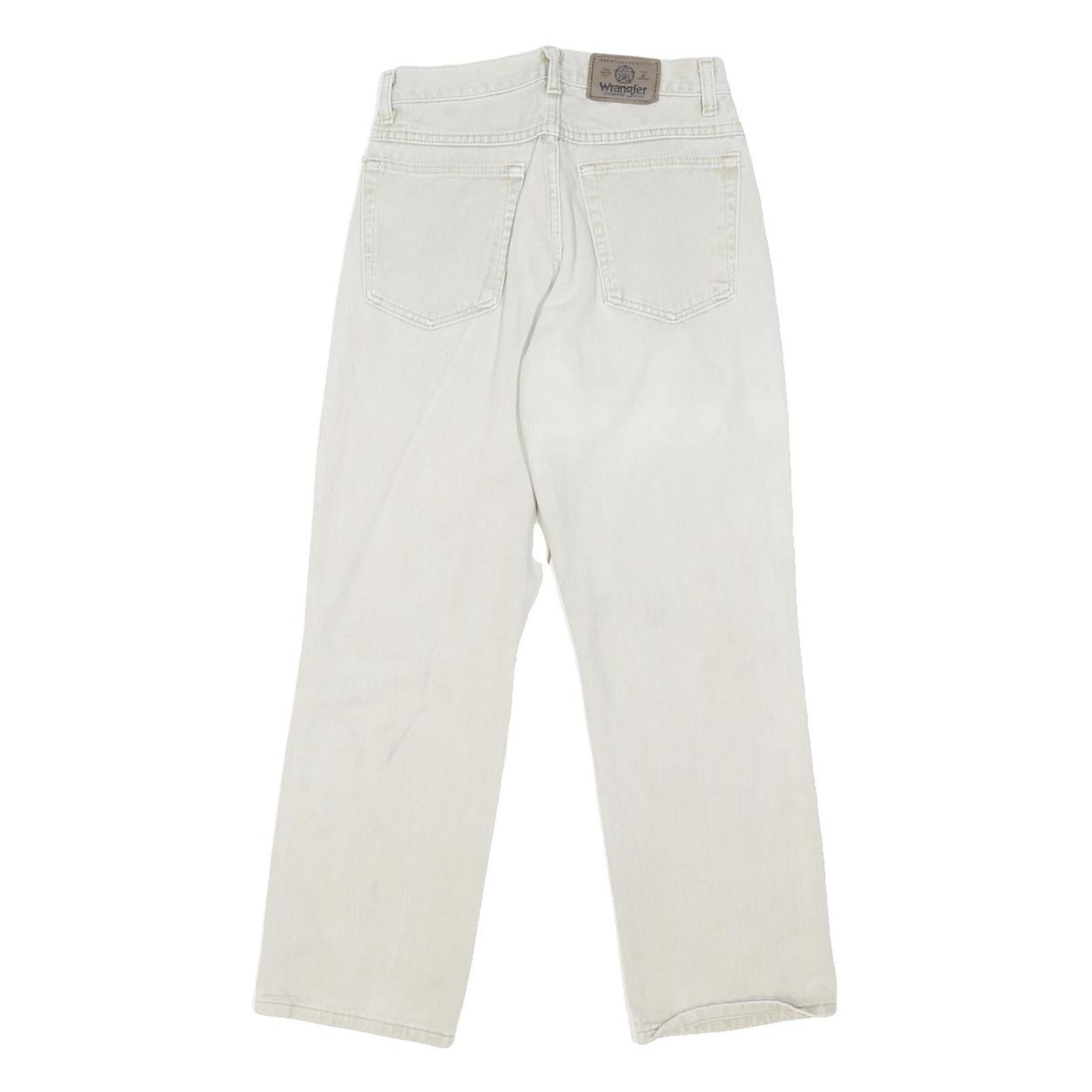 WRANGLER Boys Jeans White Classic Straight Denim W26 L27 Button Closure