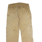 CARHARTT Mens Regular Fit Beige Cotton Workwear Zip Denim W34 L31 Durable Casual