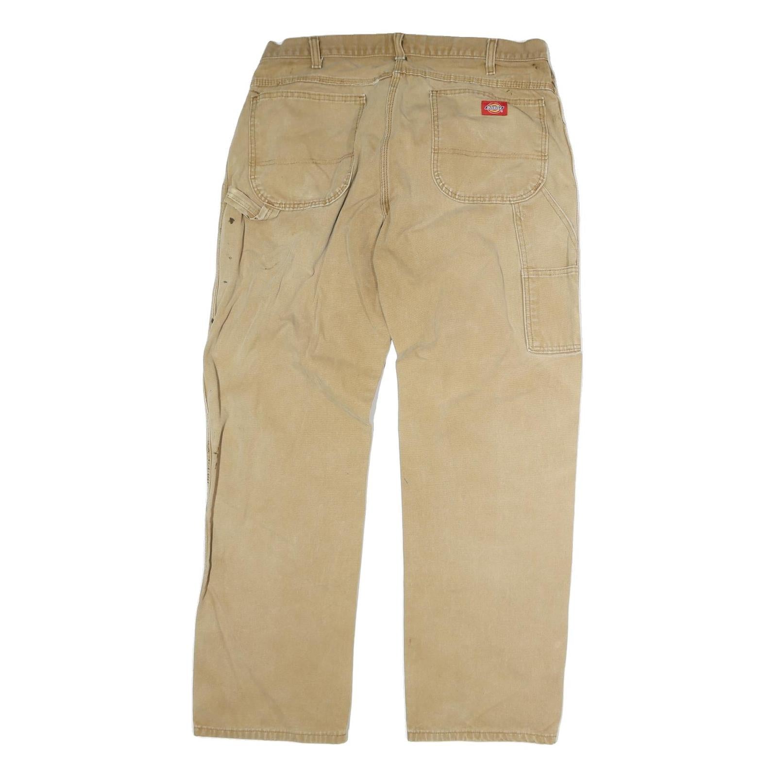 CARHARTT Mens Regular Fit Beige Cotton Workwear Zip Denim W34 L31 Durable Casual