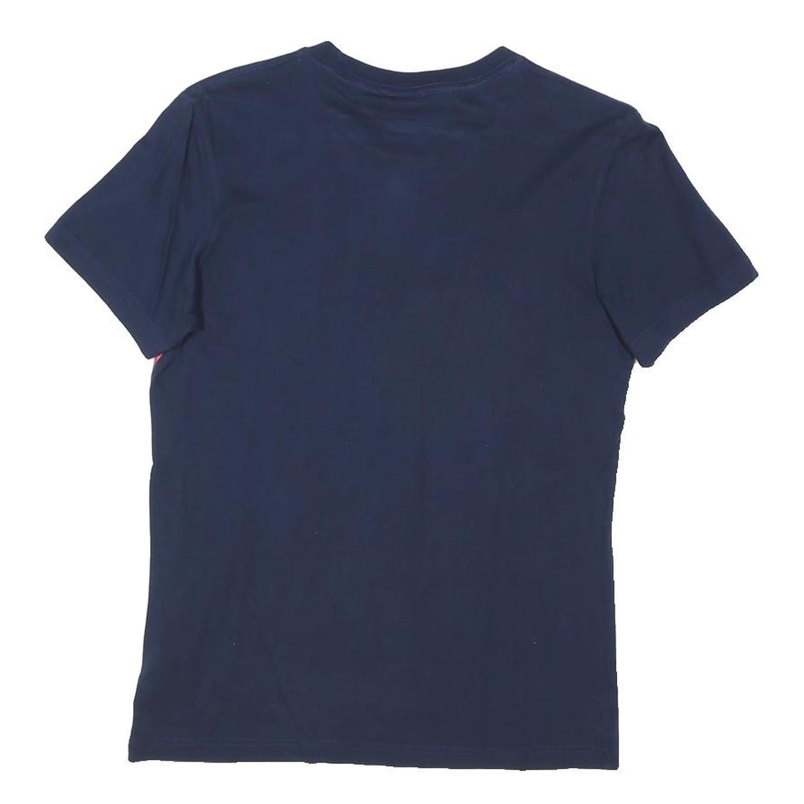ADIDAS ORIGINALS Mens Navy Blue Graphic T-Shirt S Short Sleeve Crew Neck Logo