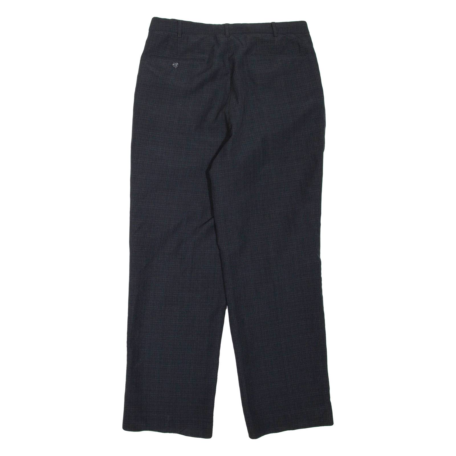 Mens Trousers Black Regular Straight W32 L29