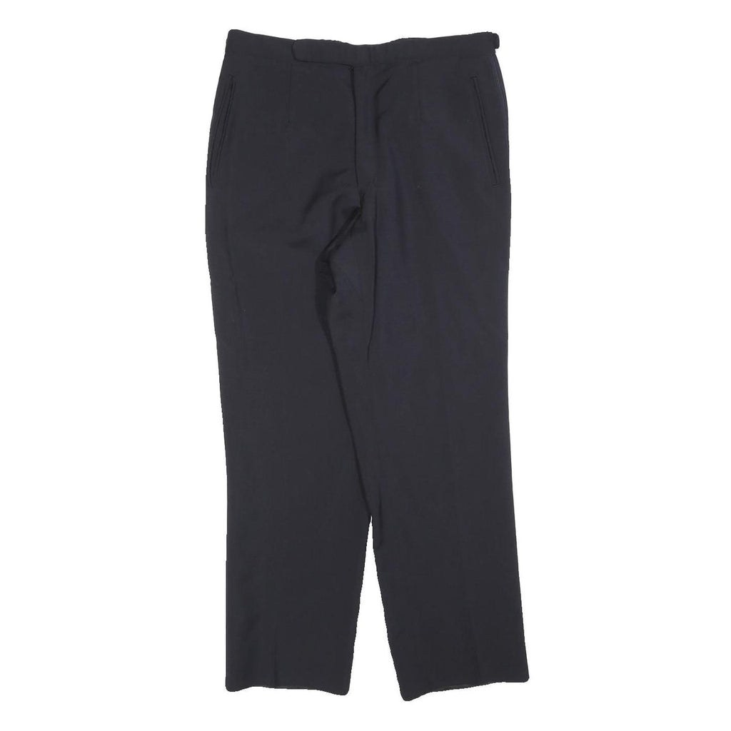 Womens Regular Fit Black Trousers W30 L28 Zip Closure Straight Leg Classic Style