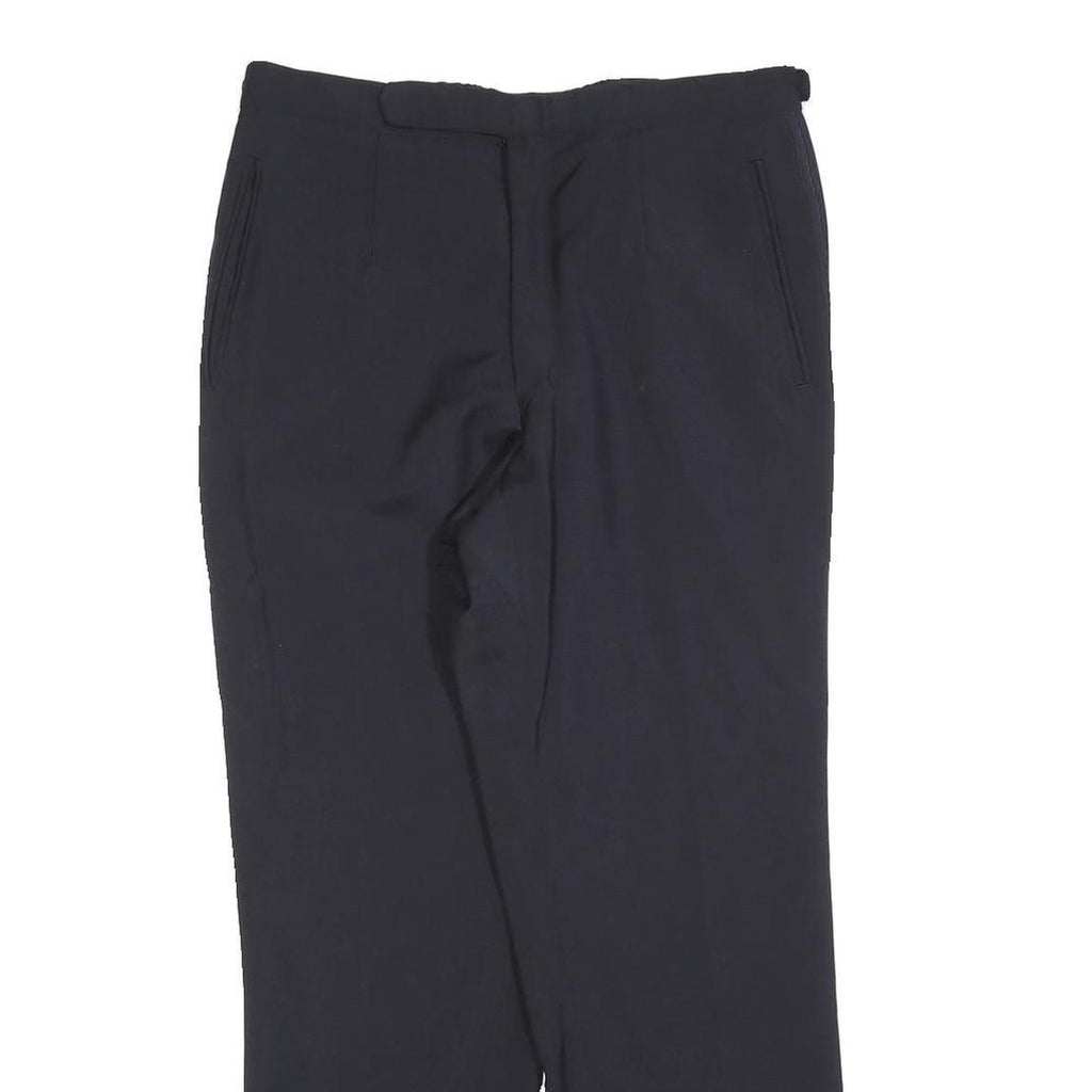 Womens Regular Fit Black Trousers W30 L28 Zip Closure Straight Leg Classic Style