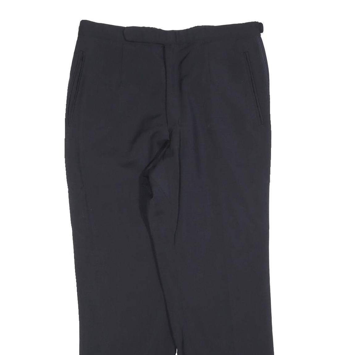 Womens Regular Fit Black Trousers W30 L28 Zip Closure Straight Leg Classic Style