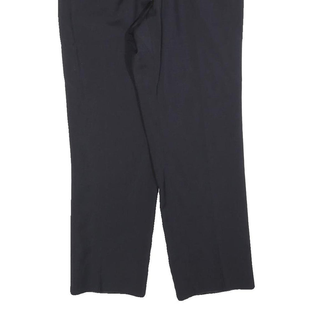 Womens Regular Fit Black Trousers W30 L28 Zip Closure Straight Leg Classic Style