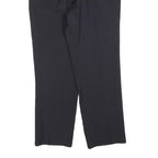 Womens Regular Fit Black Trousers W30 L28 Zip Closure Straight Leg Classic Style