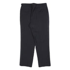 Womens Regular Fit Black Trousers W30 L28 Zip Closure Straight Leg Classic Style
